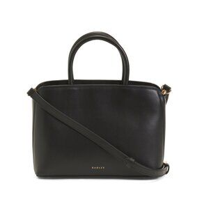 RADLEY LONDON Black Leather Bow Street Small Zip Top Grab Satchel